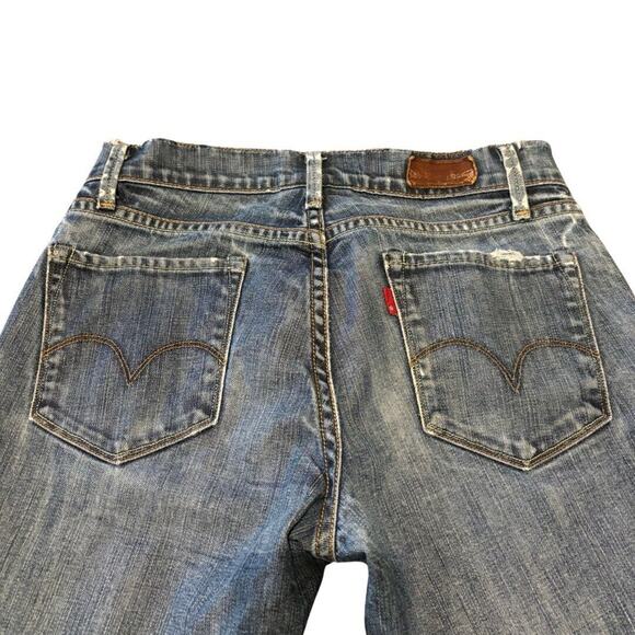 Levi's Pants - Levi’s Capital Long Shorts 26 Blue Denim Frayed Waist Below Knee Skinny